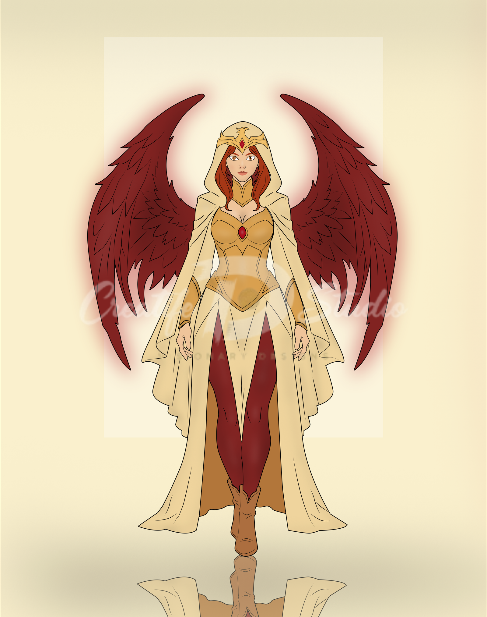 Winged Fantasy Heroine 2D Model