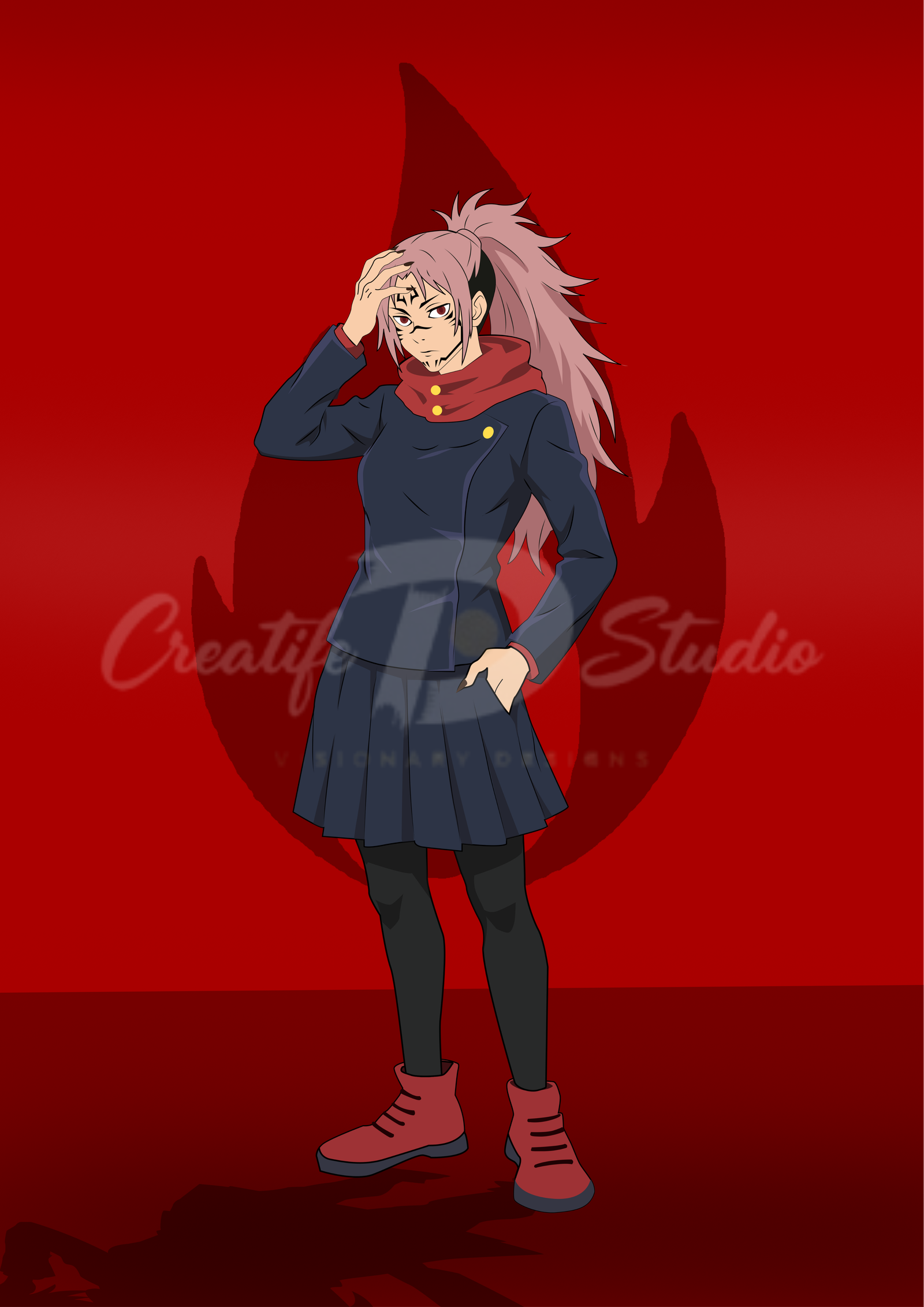 Sukuna Female Version Anime Illustration