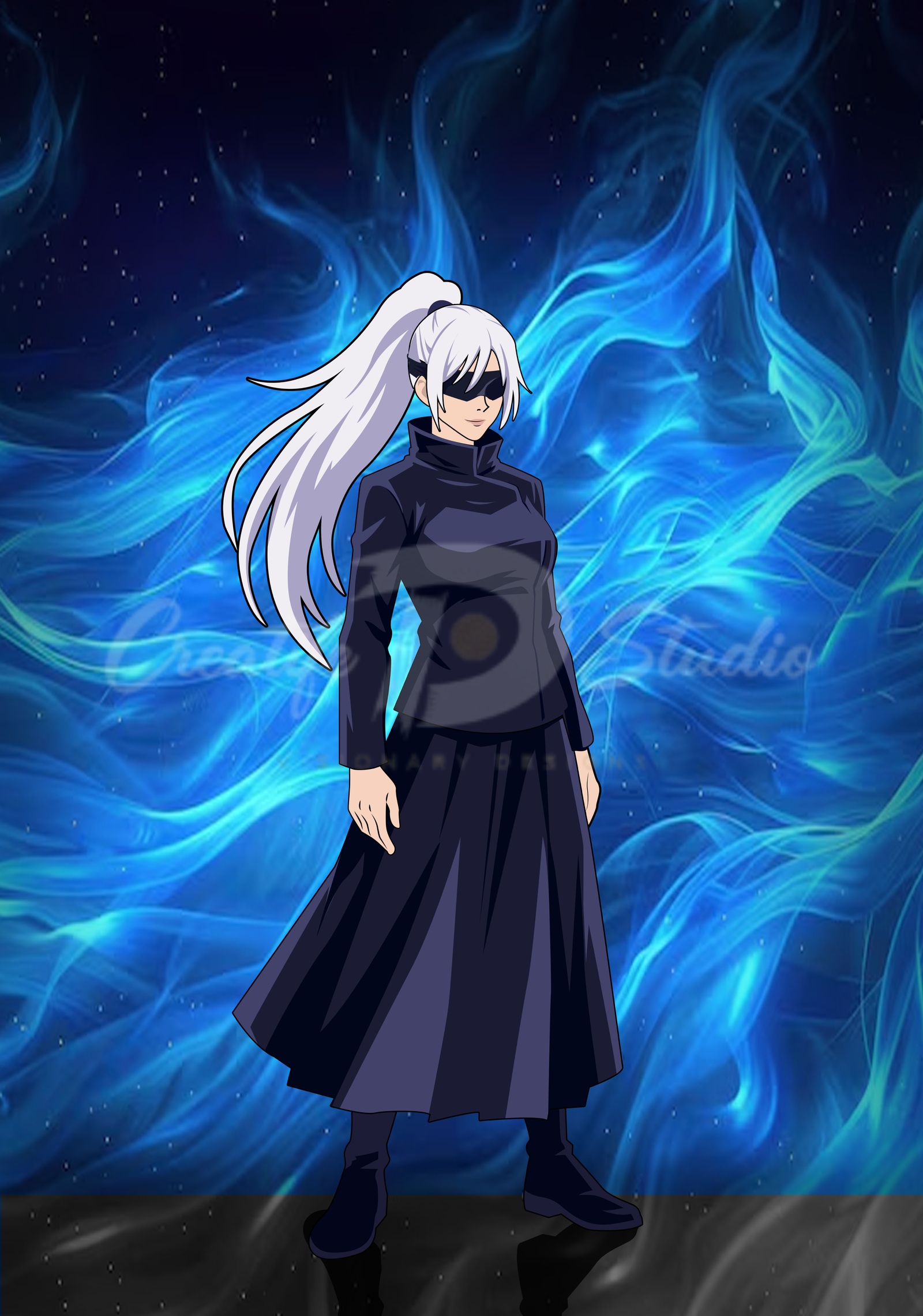 Female Gojo Satoru Anime Illustration