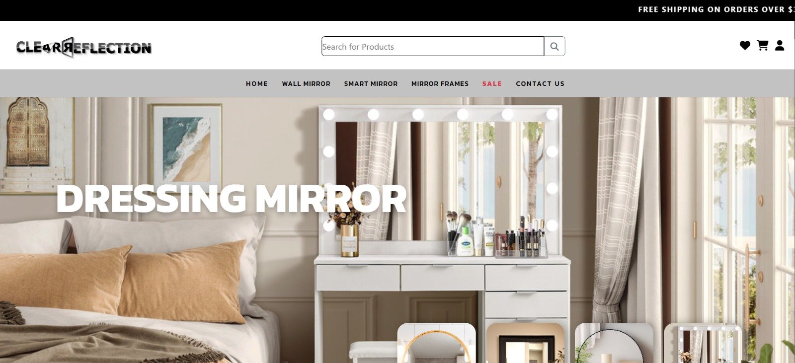 Clear Reflection Dressing Mirror Hero Banner