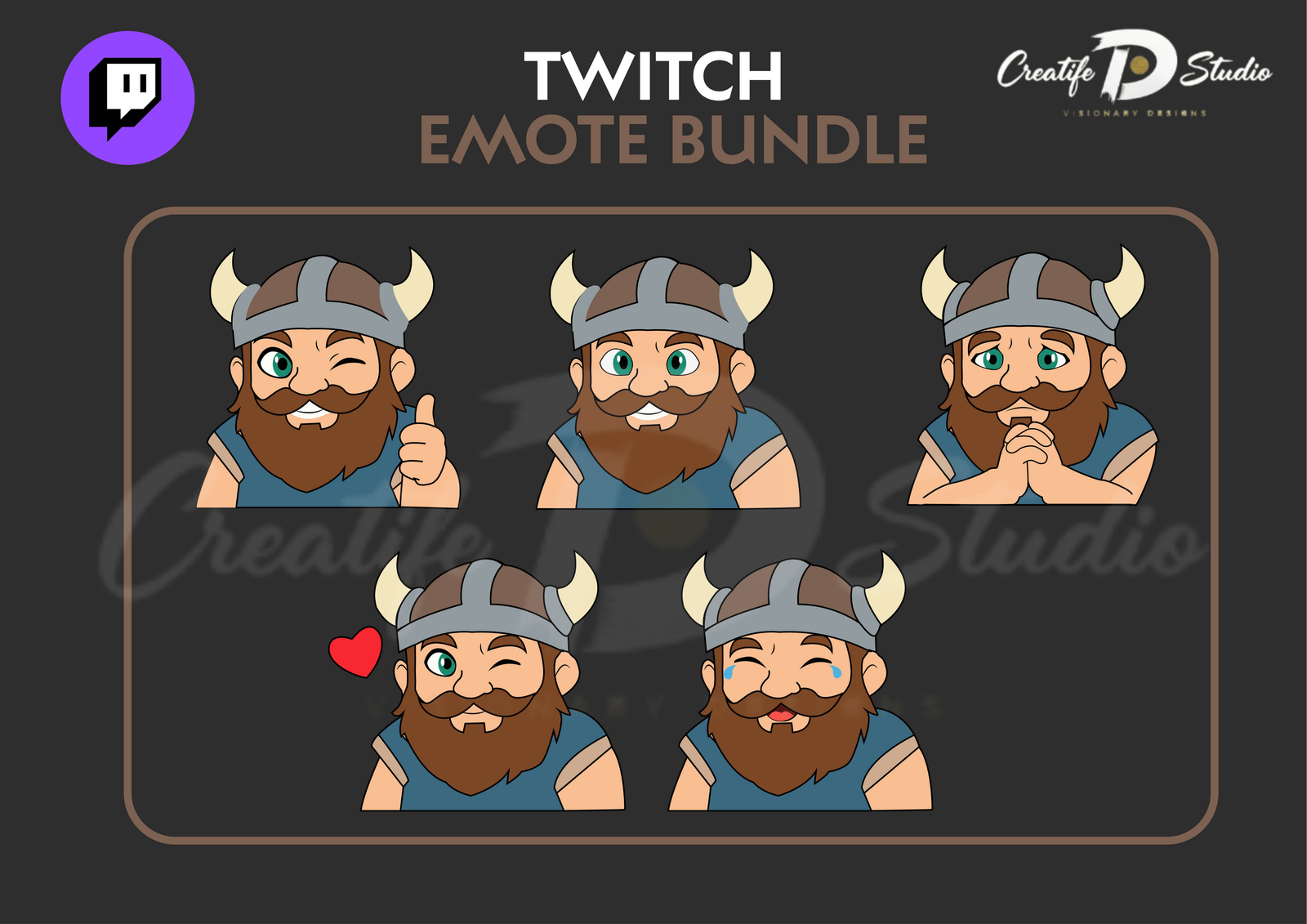 Viking Warrior Twitch Emote Bundle